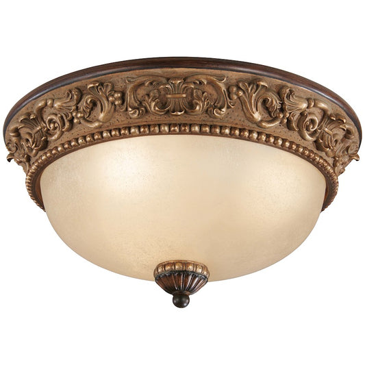 Minka Lavery Belcaro 3-Light Flush Mount | Tuscan Farmhouse Walnut | Hallway & Bedroom Ceiling Light | 15 x 15 x 8 in | Model 959-126