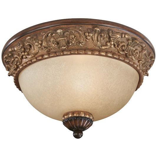 Minka Lavery Belcaro 1-Light Flush Mount | Traditional Walnut Finish | Hallway & Bedroom Ceiling Light | 11.5 x 11.5 x 6.25 in | Model 960-126