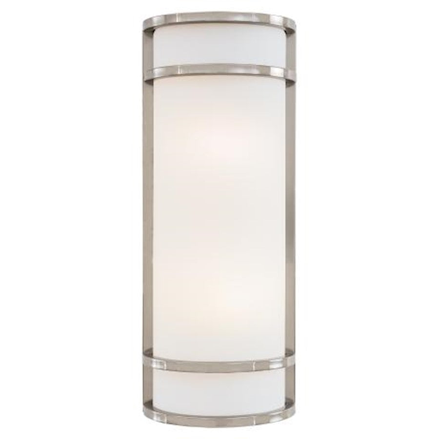 Minka Lavery Bay View 2-Light Pocket Lantern | Contemporary Brushed Stainless Steel | Hallway & Bathroom Accent | 4.5 x 8 x 20 in | Model 9803-144-PL