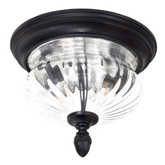 Minka Lavery Newport 2-Light Flush Mount | Traditional Heritage Outdoor Ceiling Light | Entryway & Covered Patio | 11.75 x 9.75 in | Model 9909-94