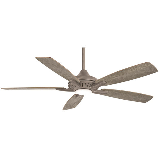 Minka Aire Dyno 52in LED Ceiling Fan | Transitional Burnished Nickel and Savannah Gray | Living Room & Bedroom | 52 x 52 x 12 in | Model F1000-BNK