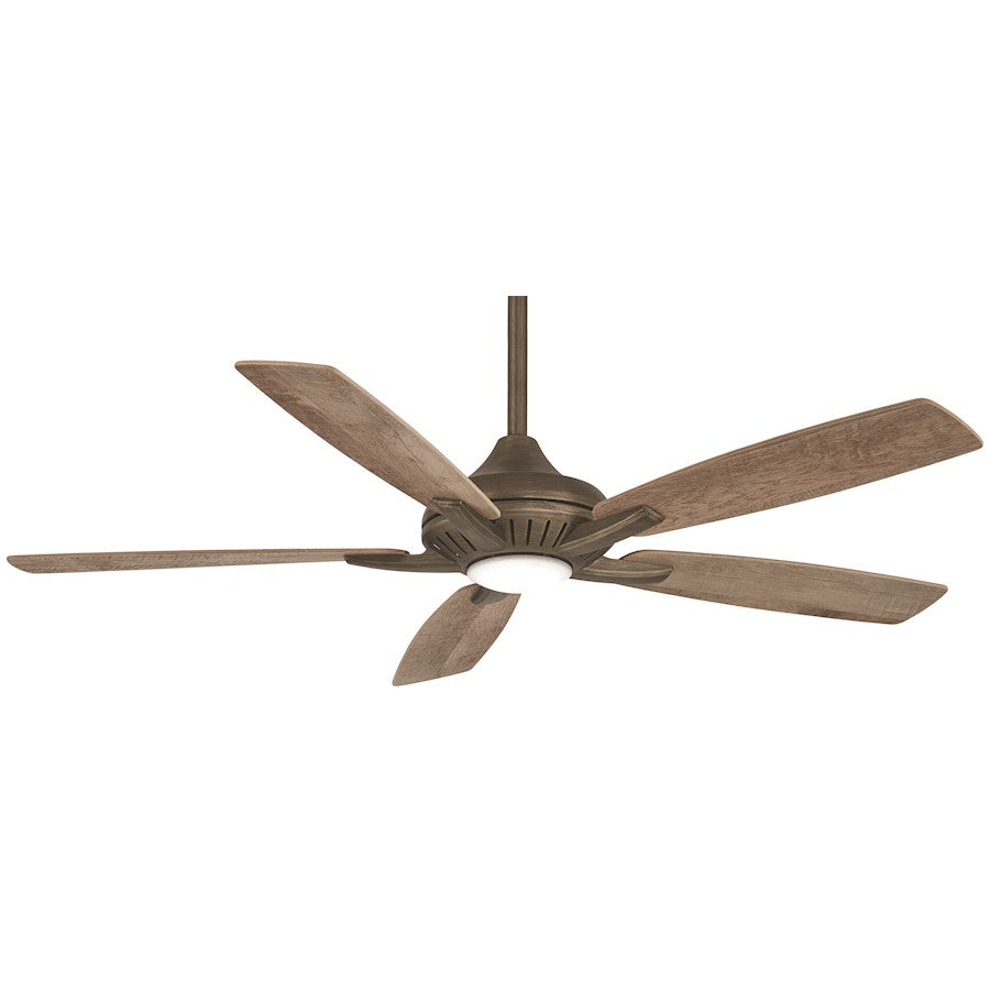 Minka Aire Dyno 52in LED Ceiling Fan | Transitional Heirloom Bronze and Barnwood Blades | Living Room & Bedroom | 52 x 52 x 12 in | Model F1000-HBZ