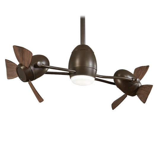 Minka Aire Cage Free Gyro 42in LED Ceiling Fan | Oil Rubbed Bronze Contemporary | Indoor Living Room & Bedroom | 42 x 42 x 20 in | Model F304L-ORB-MM