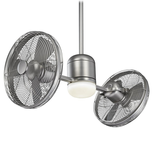 Minka Aire Elemental Gyro 42in LED Ceiling Fan | Brushed Steel Transitional | Living Room & Bedroom | 42 x 42 x 20 in | Model F306L-BS-SL