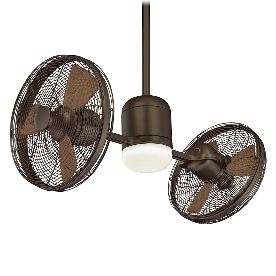 Minka Aire Elemental Gyro 42in LED Ceiling Fan | Industrial Oil Rubbed Bronze | Covered Patio & Indoor-Outdoor | 42 x 42 x 20 in | Model F306L-ORB-MM
