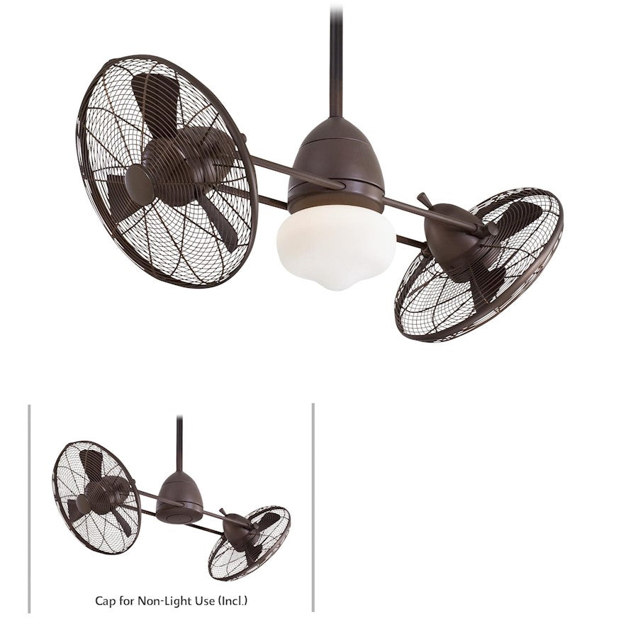 Minka Aire Gyro 42in Wet Ceiling Fan | Industrial Oil Rubbed Bronze | Covered Patio & Indoor-Outdoor | 42 x 42 x 18 in | Model F402-ORB