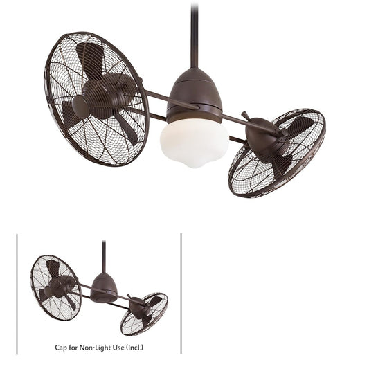 Minka Aire Gyro 42in Wet Ceiling Fan | Industrial Oil Rubbed Bronze | Covered Patio & Indoor-Outdoor | 42 x 42 x 18 in | Model F402-ORB