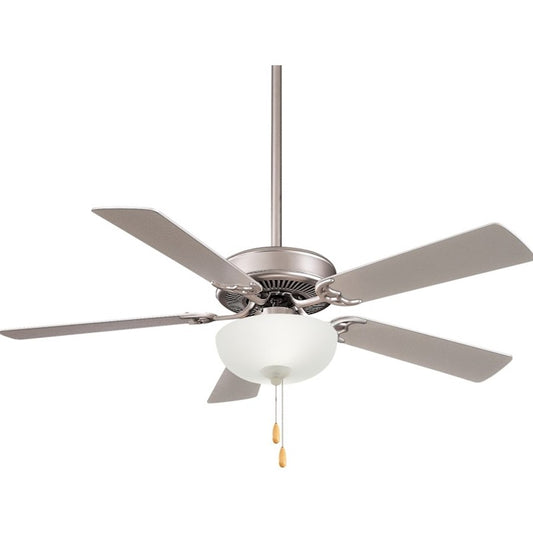 Minka Aire 52in LED Ceiling Fan | Transitional Brushed Steel Finish | Living Room & Bedroom | 52 x 52 x 18 in | Model F448L-BS