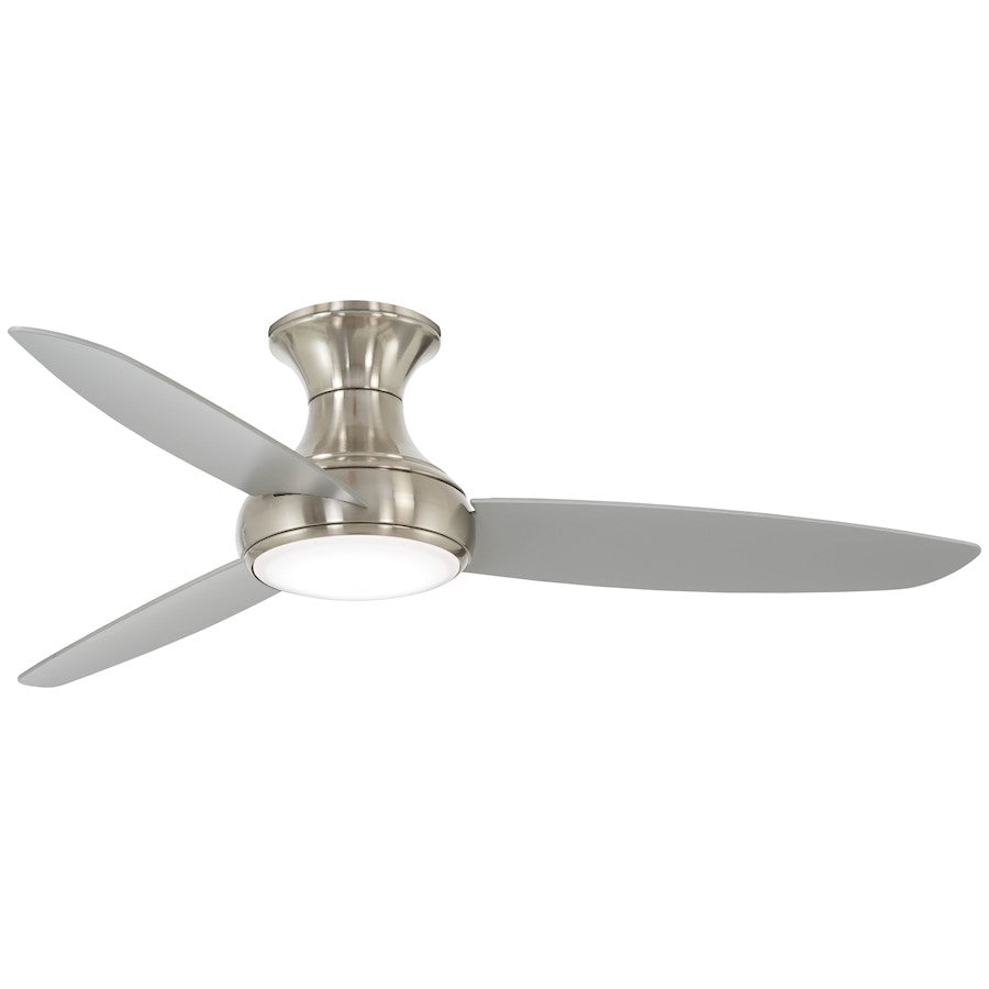 Minka Aire Concept III LED 54in Ceiling Fan | Transitional Brushed Nickel Wet | Covered Patio & Sunroom | 54 x 54 x 12 in | Model F467L-BNW