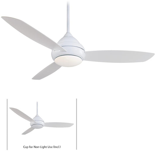 Minka Aire Concept L 58in Wet Ceiling Fan | Contemporary White | Covered Patio & Large Indoor Rooms | 58 x 58 x 15 in | Model F477-WH