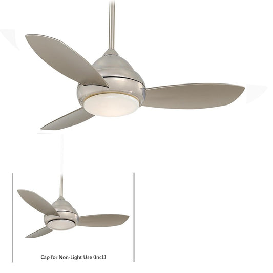 Minka Aire Concept I 44in LED Ceiling Fan | Polished Nickel Contemporary Style | Bedroom & Dining Room | 44 x 44 x 18 in | Model F516L-PN