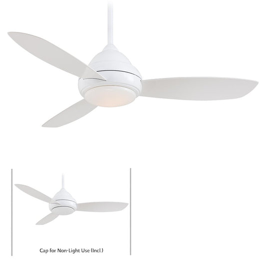 Minka Aire Concept I 44in LED Ceiling Fan | Traditional White | Bedroom & Kitchen | 44 x 44 x 17.5 in | Model F516L-WH