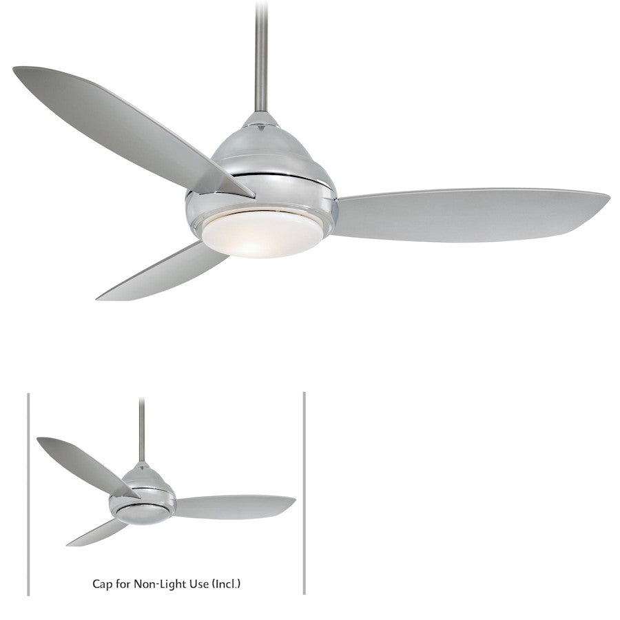 Minka Aire Concept I 52in LED Ceiling Fan | Traditional Polished Nickel | Living Room & Bedroom | 52 x 52 x 18 in | Model F517L-PN