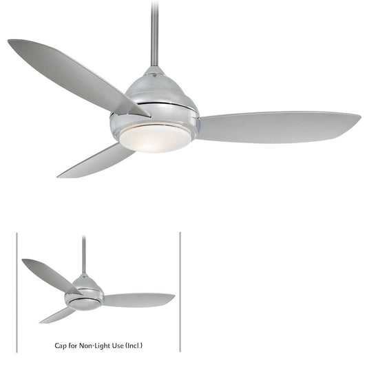 Minka Aire Concept I 52in LED Ceiling Fan | Traditional Polished Nickel | Living Room & Bedroom | 52 x 52 x 18 in | Model F517L-PN