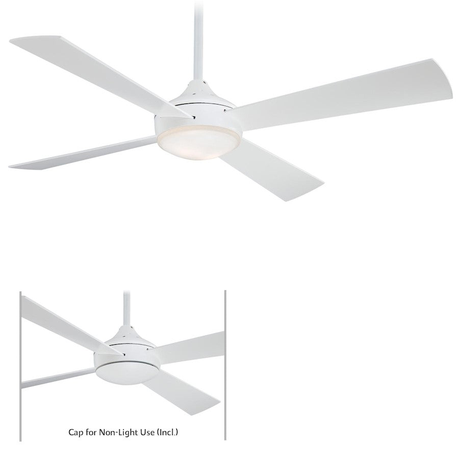 Minka Aire Aluma 52in Ceiling Fan | Flat White Contemporary | Bedroom & Living Room | 52 x 52 x 14 in | Model F521-WHF