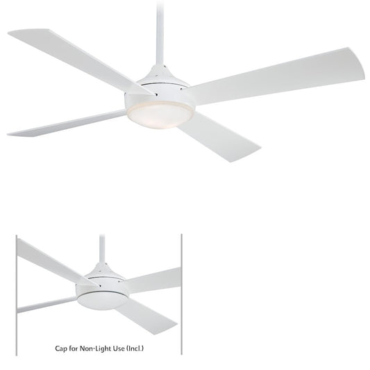 Minka Aire Aluma 52in Ceiling Fan | Flat White Contemporary | Bedroom & Living Room | 52 x 52 x 14 in | Model F521-WHF