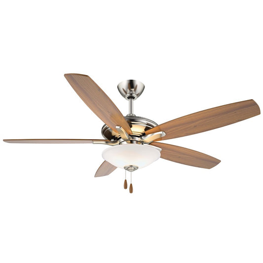 Minka Aire Mojo 52in Ceiling Fan | Brushed Nickel Transitional | Bedroom & Living Room | 52 x 52 x 12 in | Model F522-BN