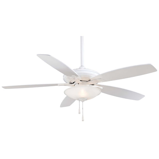 Minka Aire Mojo 52in Ceiling Fan | Transitional White | Living Room & Bedroom | 52 x 52 x 12 in | Model F522-WH