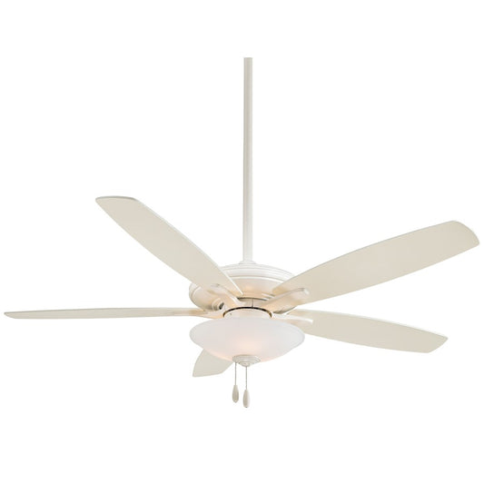 Minka Aire Mojo 52in LED Ceiling Fan | Bone White Contemporary | Living Room & Bedroom | 52 x 52 x 14 in | Model F522L-BWH