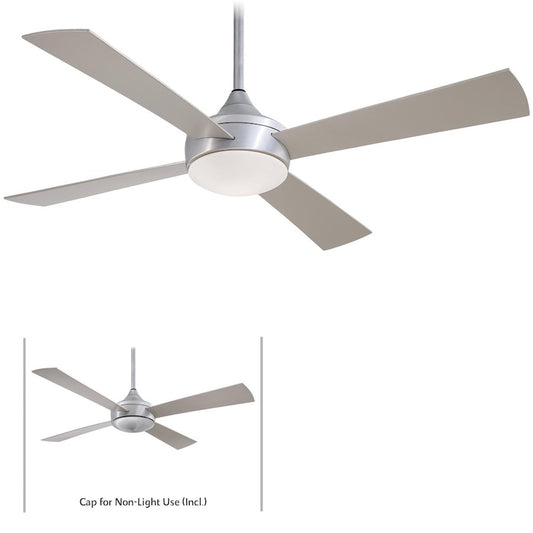 Minka Aire Aluma Wet 52in Ceiling Fan | Contemporary Brushed Aluminum | Covered Patio & Outdoor | 52 x 52 x 14 in | Model F523-ABD