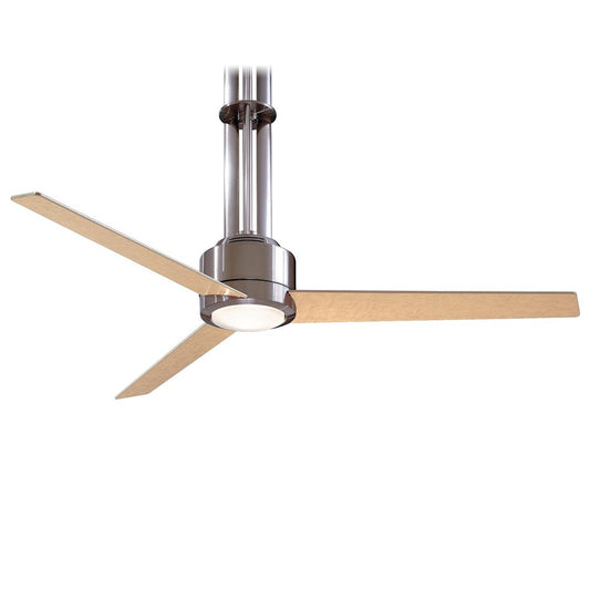 Minka Aire Flyte 56in LED Ceiling Fan | Contemporary Brushed Nickel | Living Room & Bedroom | 56 x 56 x 18 in | Model F531-L-BN