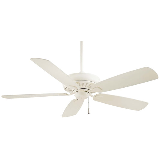Minka Aire Sunseeker 60in Ceiling Fan | Transitional Bone White | Covered Patio & Large Bedroom | 60 x 60 x 14 in | Model F532-BWH