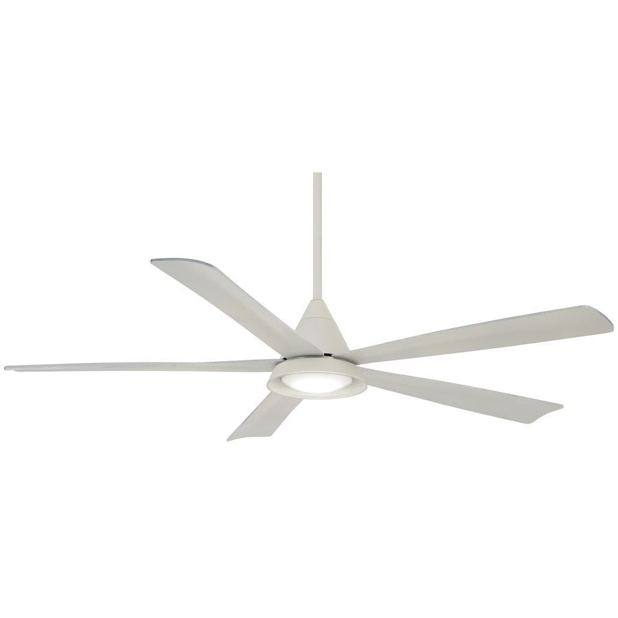 Minka Aire Cone 54in LED Ceiling Fan | White | Indoor & Covered Patio | 54 x 54 x 14 in | Model F541L-WH