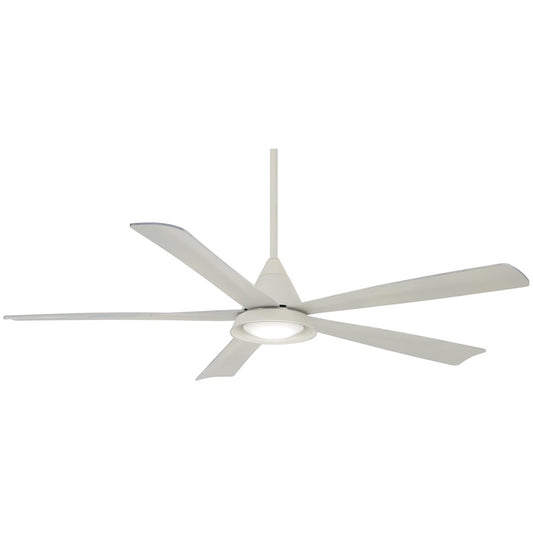 Minka Aire Cone 54in LED Ceiling Fan | White | Indoor & Covered Patio | 54 x 54 x 14 in | Model F541L-WH