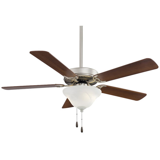 Minka Aire Contractor Uni-Pack 52in Ceiling Fan | Traditional Brushed Steel and Dark Walnut | Living Room & Bedroom | Model F548-BS-DW