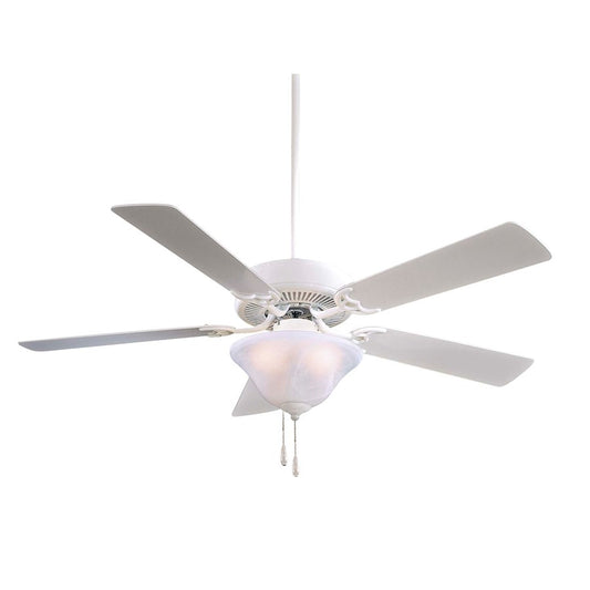 Minka Aire Contractor Uni-Pack 52in Ceiling Fan | Traditional White Finish | Bedroom & Living Room | 52 x 52 x 19 in | Model F548-WH