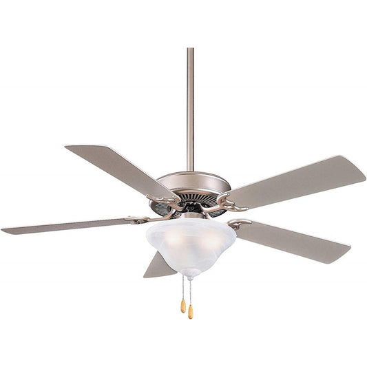 Minka Aire Contractor Uni-Pack 52in LED Ceiling Fan | Traditional Brushed Steel | Living Room & Bedroom | 52 x 52 x 19 in | Model F548L-BS