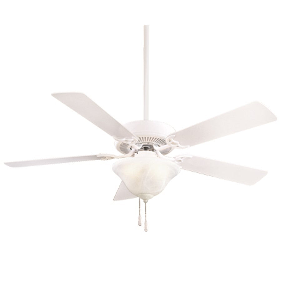 Minka Aire Contractor Uni-Pack 52in LED Ceiling Fan | Traditional White | Living Room & Bedroom | 52 x 52 x 19 in | Model F548L-WH