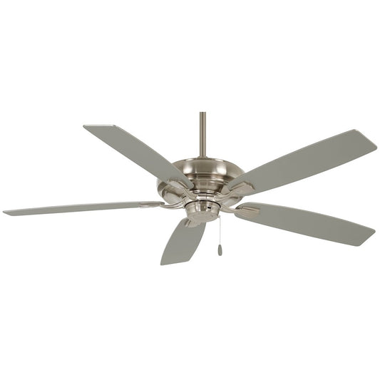 Minka Aire Watt 52in Ceiling Fan | Transitional Brushed Nickel Finish | Living Room & Bedroom | 52 x 52 x 16 in | Model F551-BN