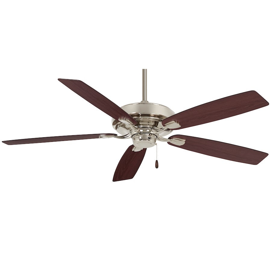 Minka Aire Watt 52in Ceiling Fan | Polished Nickel Transitional | Living Room & Bedroom | 52 x 52 x 16 in | Model F551-PN