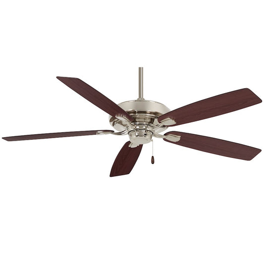 Minka Aire Watt 52in Ceiling Fan | Polished Nickel Transitional | Living Room & Bedroom | 52 x 52 x 16 in | Model F551-PN