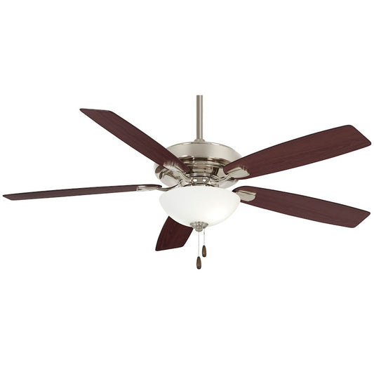 Minka Aire Watt II 60in LED Ceiling Fan | Transitional Polished Nickel | Bedroom & Living Room | 60 x 60 x 20.5 in | Model F552L-PN