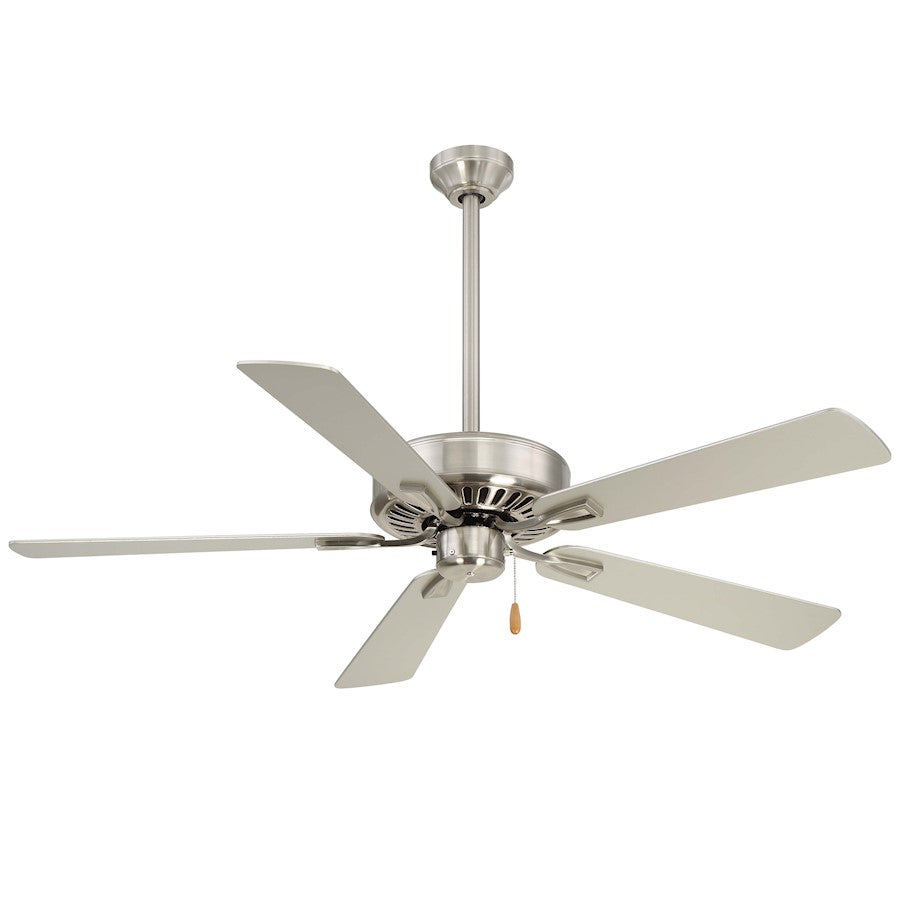 Minka Aire Contractor Plus 52in Ceiling Fan | Transitional Brushed Nickel | Living Room & Bedroom | 52 x 52 x 12 in | Model F556-BN