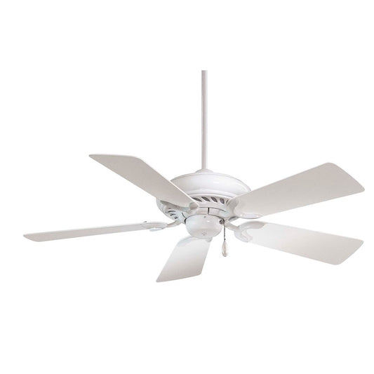 Minka Aire Supra 44in Ceiling Fan | Transitional White | Small Bedroom, Bathroom & Hallway | 44 x 44 x 12 in | Model F563-WH