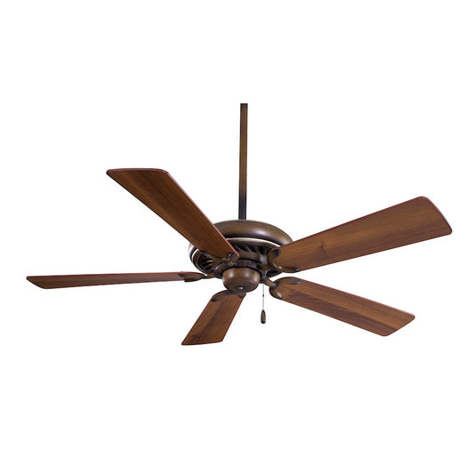 Minka Aire Supra 52in Ceiling Fan | Transitional Belcaro Walnut | Medium Spaces Bathroom & Hallway | 52 x 52 x 13 in | Model F568-BCW