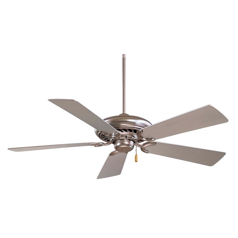 Minka Aire Supra 52in Ceiling Fan | Transitional Brushed Steel | Medium Spaces Bathroom & Hallway | 52 x 52 x 13 in | Model F568-BS