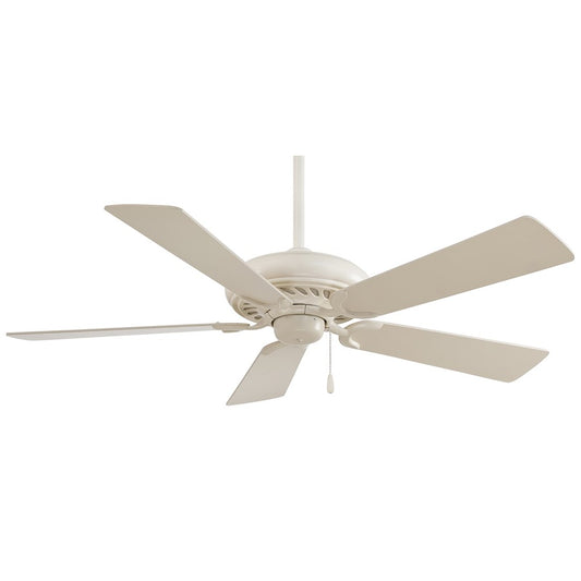 Minka Aire Supra 52in Ceiling Fan | Bone White Transitional | Bathroom & Hallway | 52 x 52 x 13 in | Model F568-BWH