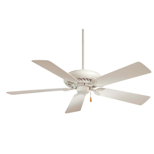 Minka Aire Supra 52in Ceiling Fan | Transitional Shell White | Small Spaces Bathroom Hallway Entry | 52 x 52 x 13 in | Model F568-SWH