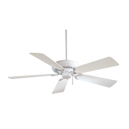 Minka Aire Supra 52in Ceiling Fan | Transitional White Finish | Bathroom, Hallway & Entry | 52 x 52 x 13 in | Model F568-WH