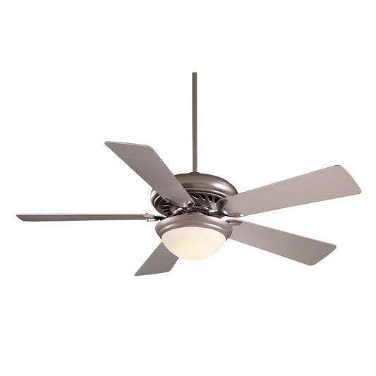 Minka Aire Supra 52in Ceiling Fan | Transitional Brushed Steel Finish | Bathroom, Hallway & Entry | 52 x 52 x 17 in | Model F569-BS