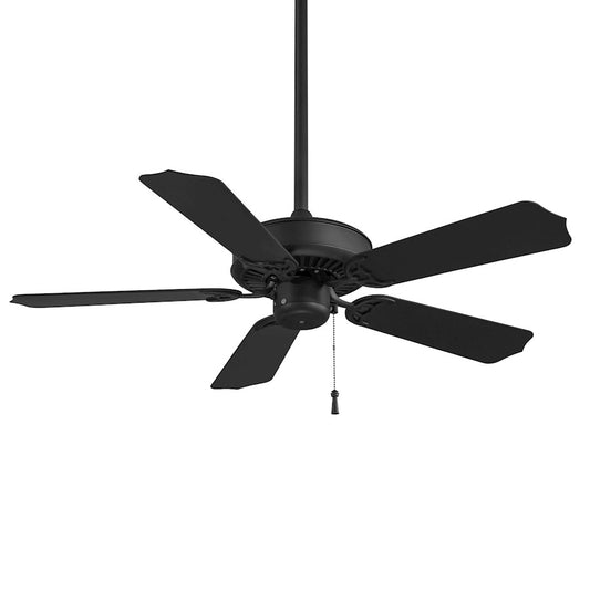 Minka Aire Sundance 42in Ceiling Fan | Coal Steel/ABS with Coal Blades | Covered Patio & Damp Indoor Spaces | 42 x 42 x 14 in | Model F572-CL