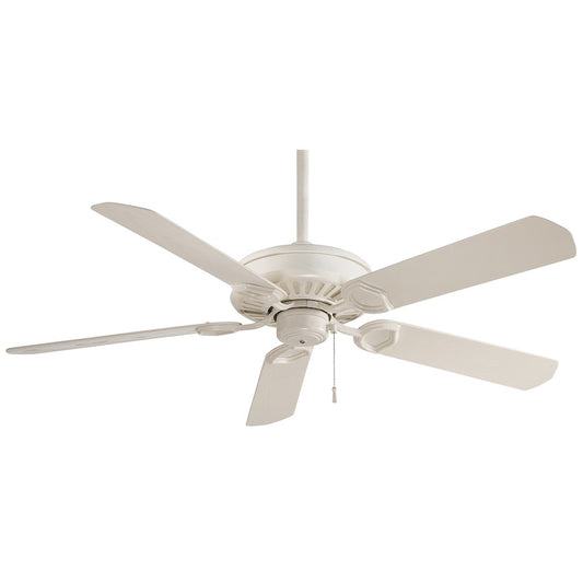 Minka Aire Sundowner 54in Ceiling Fan | Traditional Bone White | Covered Patio & Outdoor Living | 54 x 54 x 15 in | Model F589-BWH