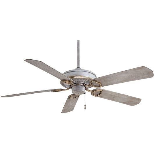 Minka Aire Sundowner 54in Ceiling Fan | Traditional Driftwood | Covered Patio & Outdoor Living | 54 x 54 x 12.5 in | Model F589-DRF