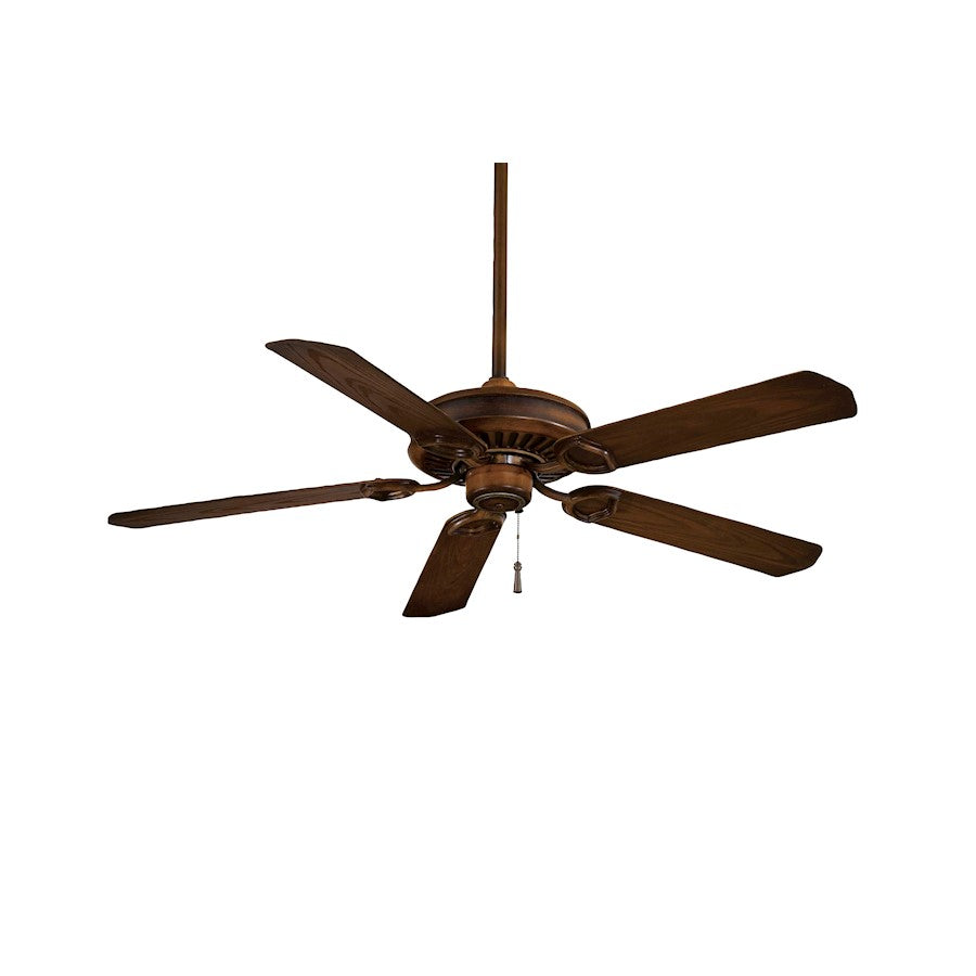 Minka Aire Sundowner 54in Ceiling Fan | Traditional Mossoro Walnut Finish | Covered Patio & Outdoor Living | 54 x 54 x 15 in | Model F589-MW