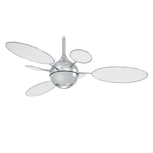 Minka Aire Cirque 54in Ceiling Fan | Polished Nickel Contemporary | Living Room & Bedroom | 54 x 54 x 15 in | Model F596-PN-TL