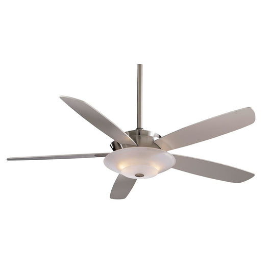Minka Aire Airus 54in Ceiling Fan | Brushed Nickel Transitional | Living Room & Bedroom | 54 x 54 x 14 in | Model F598-BN